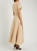 Roland Mouret Belted Bouclé Maxi Dress Cream