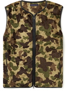 Needles - Camouflage-Print Faux Fur Gilet - Brown