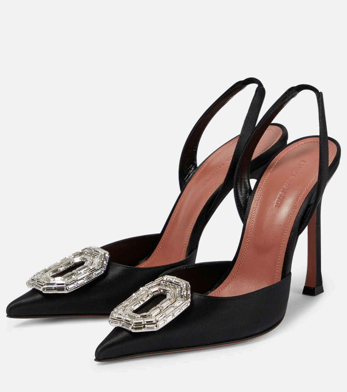 Amina Muaddi Camelia satin slingback pumps Amina Muaddi