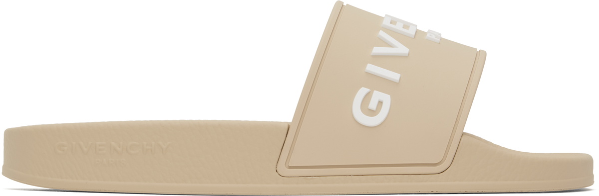 Givenchy ブラック ラバー プールスライド Givenchy Black & Beige Rubber Pool Slides Givenchy
