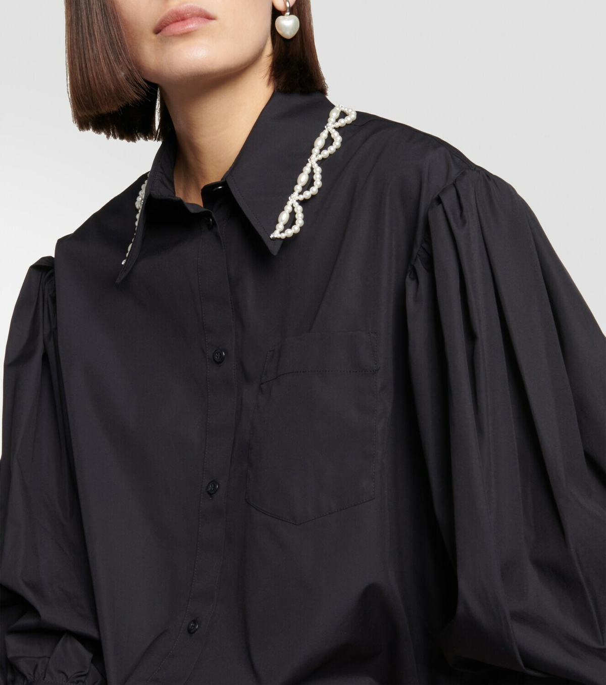 Simone Rocha Embellished cotton shirt Simone Rocha