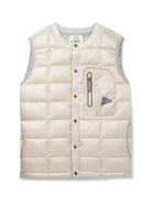 AND WANDER - Quilted PERTEX QUANTUM Down Gilet - White