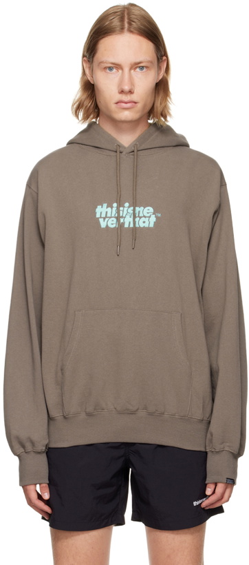 Photo: thisisneverthat Taupe Cotton Hoodie