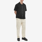 Eastlogue Men's Mechanic Zip Short Sleeve Shirt in Black Crochet