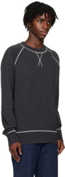 Sunspel Gray Contrast Stitching Sweatshirt