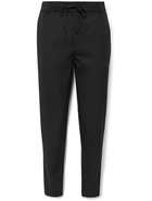 Maison Kitsuné - City Straight-Leg Cropped Twill Drawstring Trousers - Black