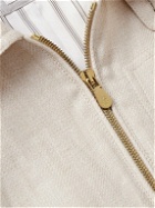 Brunello Cucinelli - Linen, Wool and Silk-Blend Twill Harrington Jacket - Neutrals