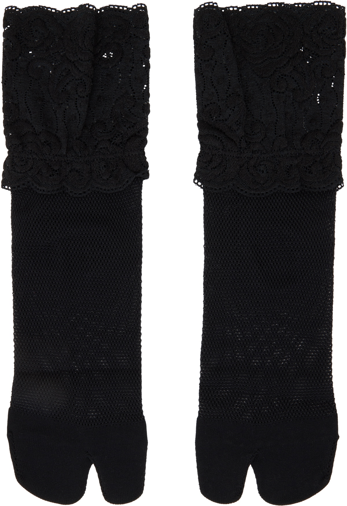 YOHJI YAMAMOTO Black Mesh/Lace Tabi Socks