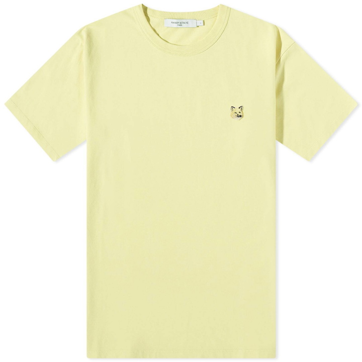 Photo: Maison Kitsuné Men's Tonal Fox Head Patch Regular T-Shirt in Lemon