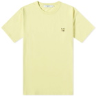 Maison Kitsuné Men's Tonal Fox Head Patch Regular T-Shirt in Lemon