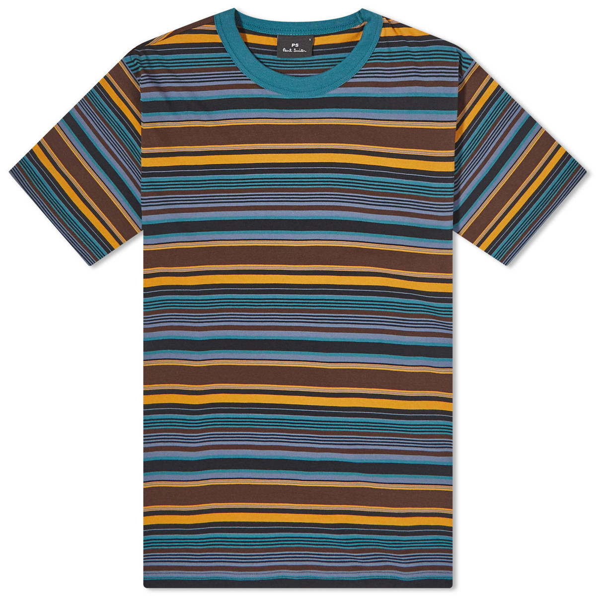 Paul Smith Men's Stripe T-Shirt in Brown Paul Smith