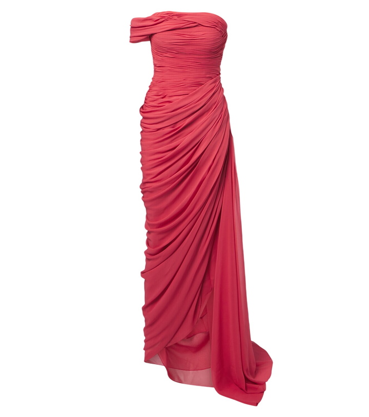 Photo: Oscar de la Renta Ruched silk georgette gown