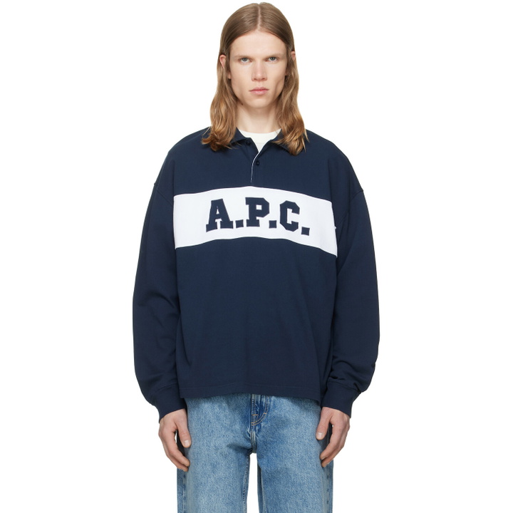 Photo: A.P.C. Navy Rugby Polo