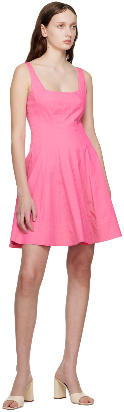 staud wells dress pink Short Sleeve Wells Dress