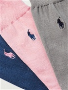 Polo Ralph Lauren - Three-Pack Logo-Embroidered Cotton-Blend Socks - Pink