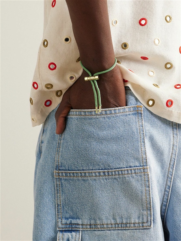 Photo: Ouie - Toggle Gold and Silk-Cord Bracelet