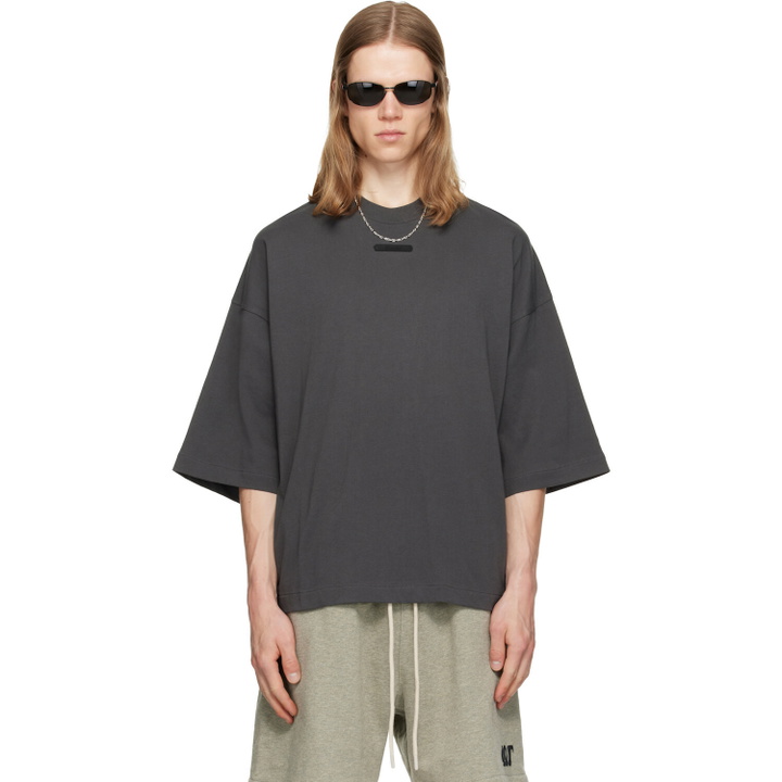 Photo: Fear of God ESSENTIALS Gray Merch T-shirt