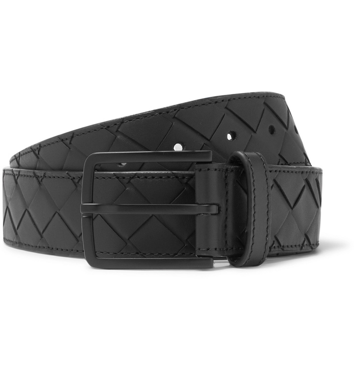 Photo: Bottega Veneta - 3.5cm Intrecciato Leather Belt - Black