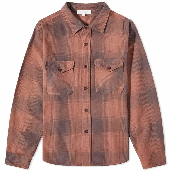 Photo: Save Khaki Men's Ombre Plaid Overshirt in Clay