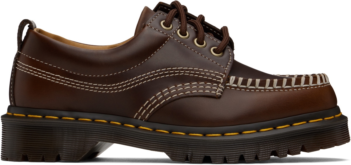 Dr. Martens Lowell ブラウン UK8 Dr. Martens Brown Lowell Leather Moc Toe Derbys Dr. Martens