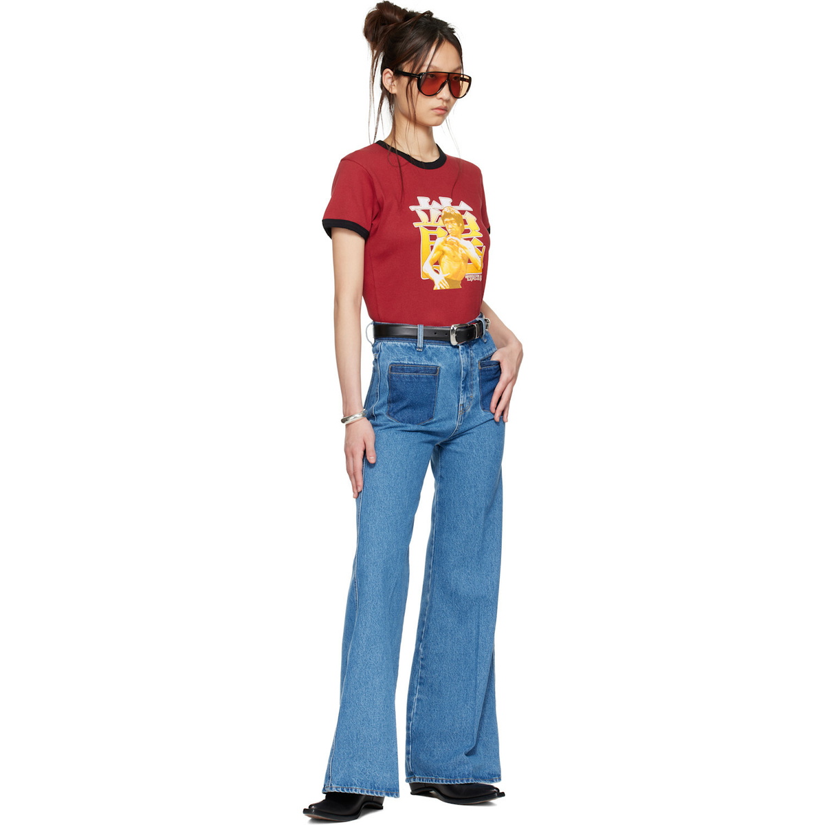 LU'U DAN BRUCE LEE x LỰU ĐẠN Blue Nocturnal Flare Jeans
