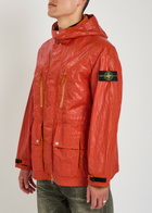 Stone Island Slick Hooded Nylon-tela Jacket Orange