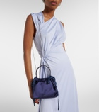 Jimmy Choo Drawstring Mini embellished satin top-handle bag