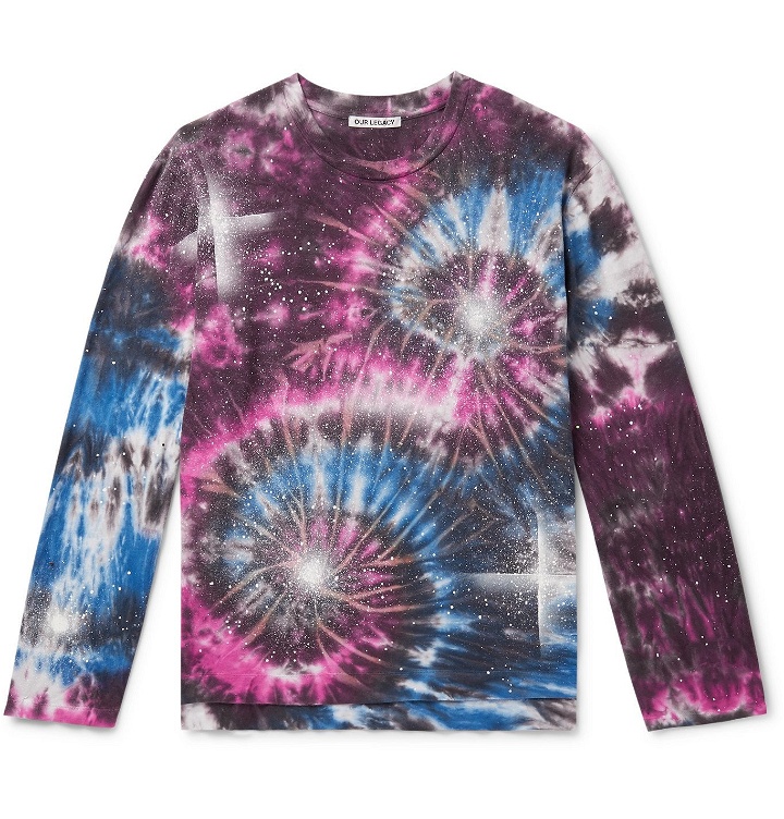 Photo: Our Legacy - Paint-Splattered Tie-Dyed Cotton-Jersey T-Shirt - Pink