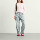 Fruity Booty Women's Round Neck Long Sleeve Top in Pink