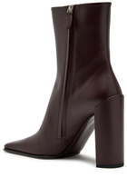 Alaïa Square toe Leather Ankle Boots Brown