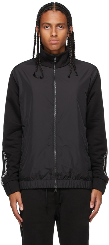 Photo: Moncler Black Knit Zip-Up Jacket