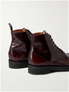 Grenson - Desmond Polished-Leather Derby Boots - Burgundy