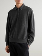 Hartford - Cotton-Blend Jersey Half-Zip Sweatshirt - Gray
