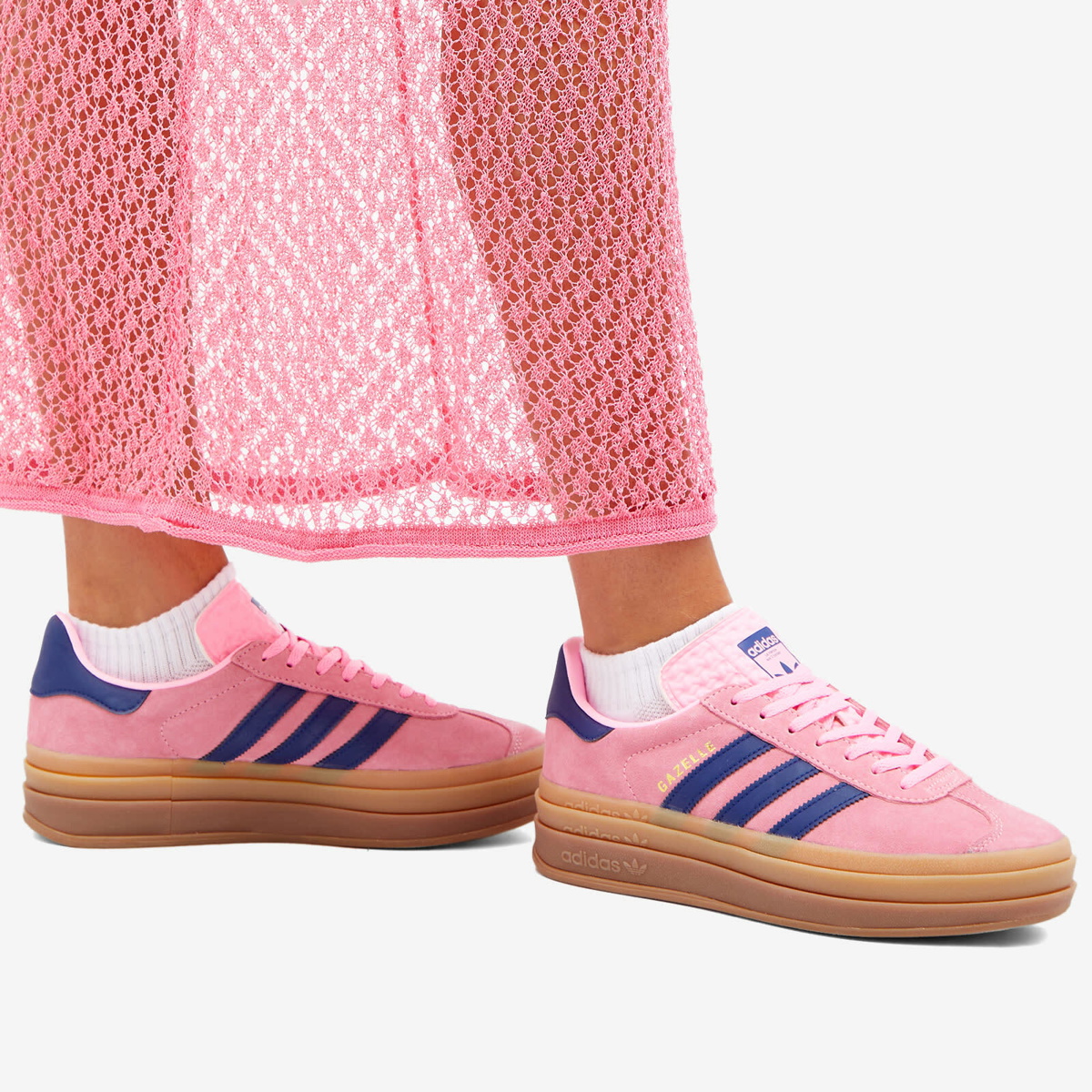 adidas pink and blue gazelle