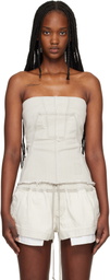 Rick Owens DRKSHDW Off-White Temple Bustier Denim Top