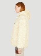 Faux Shearling Hooded Jacket in Cream