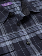 Ralph Lauren Purple label - Checked Cotton-Flannel Shirt - Blue