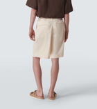 Commas Linen-blend twill Bermuda shorts