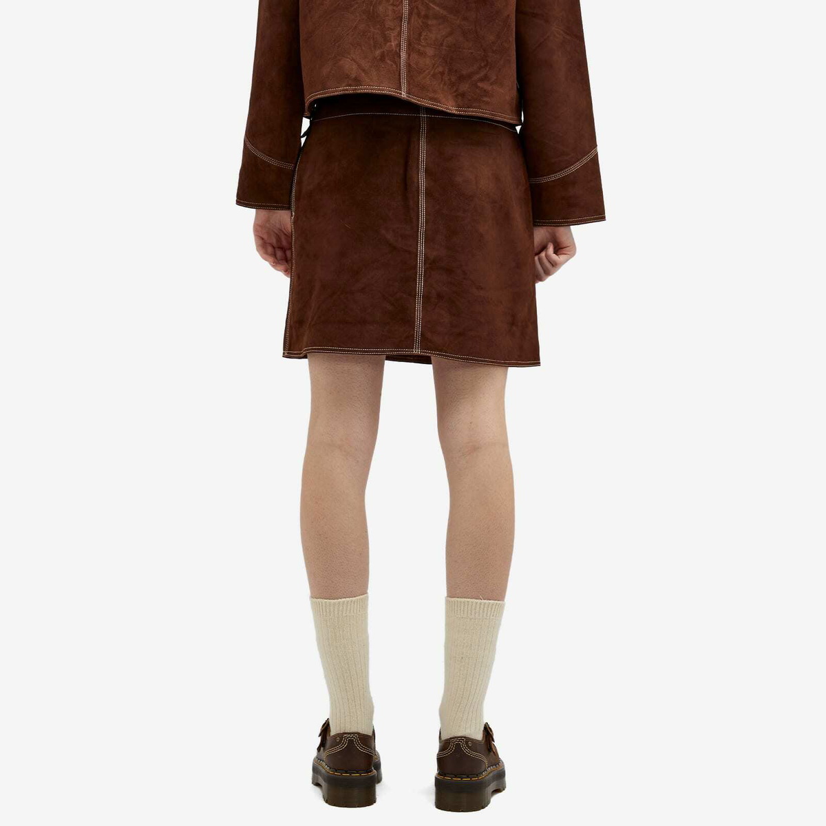 Nudie Jeans Co Women's Elvy Western Suede Skirt in Bruno