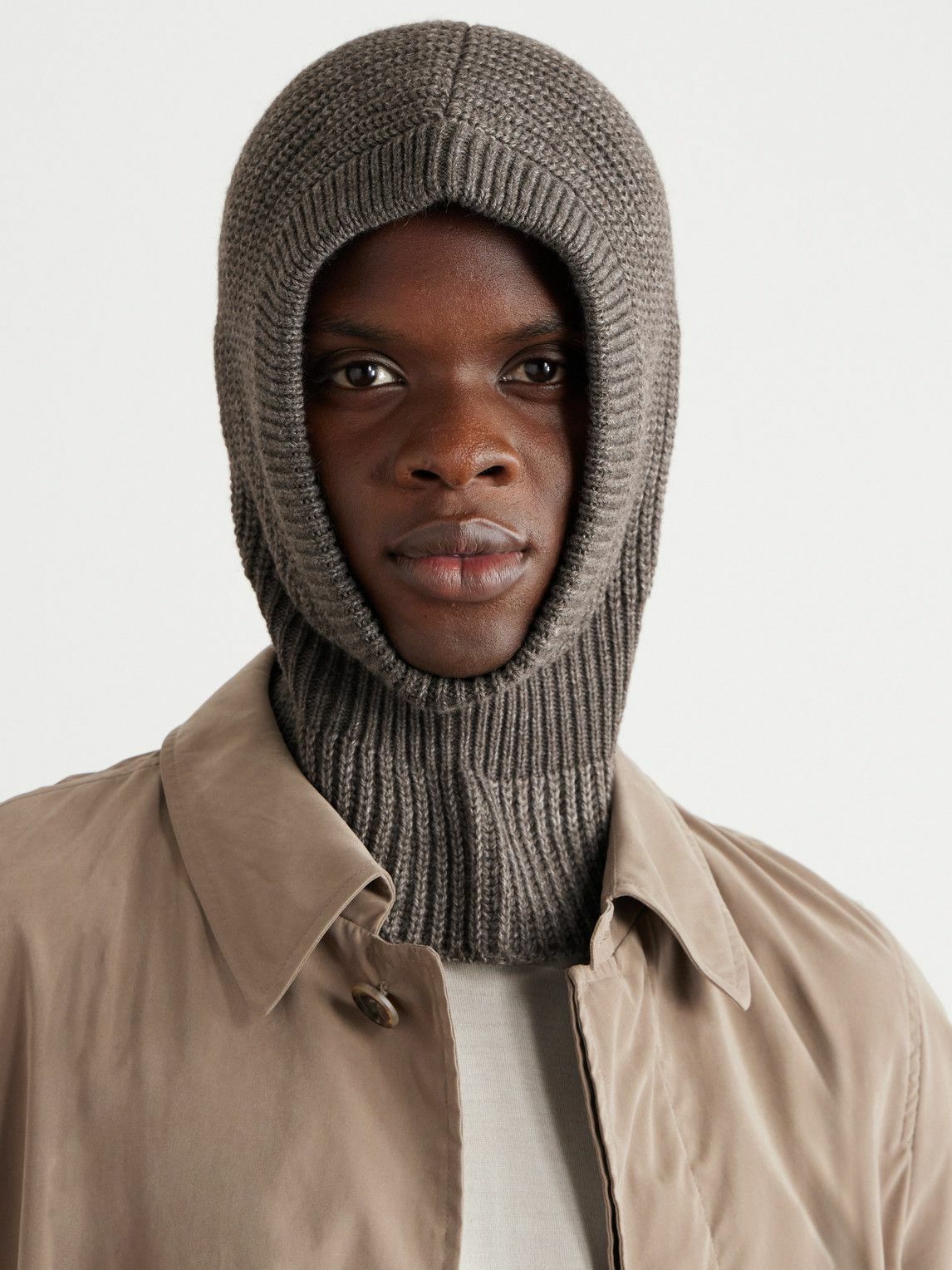ハット Lemaire Ribbed Knit Balaclava In Soft Acrylic-Alpaca Blend Lemaire Ribbed Knit Balaclava In Soft Acrylic-Alpaca Blend