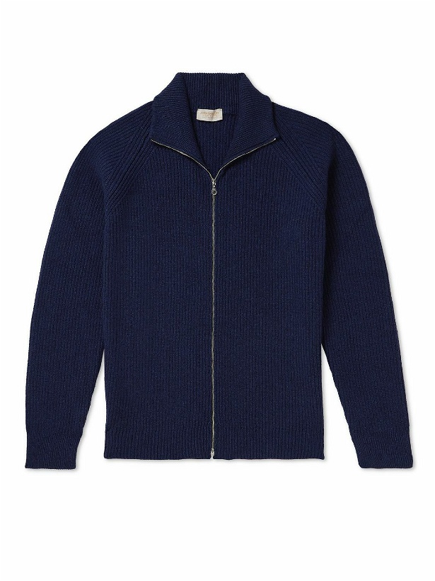 Photo: John Smedley - Thatch Recycled Cashmere and Merino Wool-Blend Zip-Up Cardigan - Blue