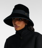 Valentino VLogo velvet-trimmed cotton hat