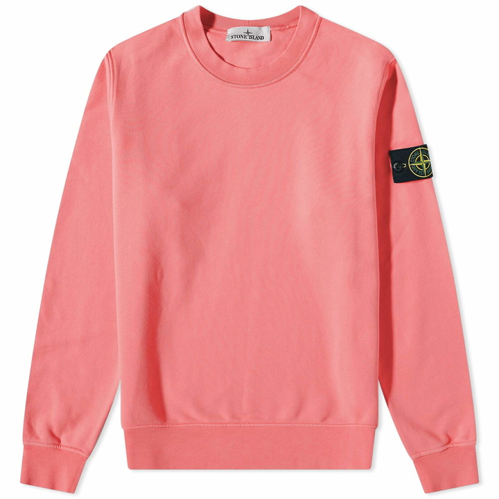 Photo: Stone Island Men's Garment Dyed Crew Neck Sweat in Fucsia