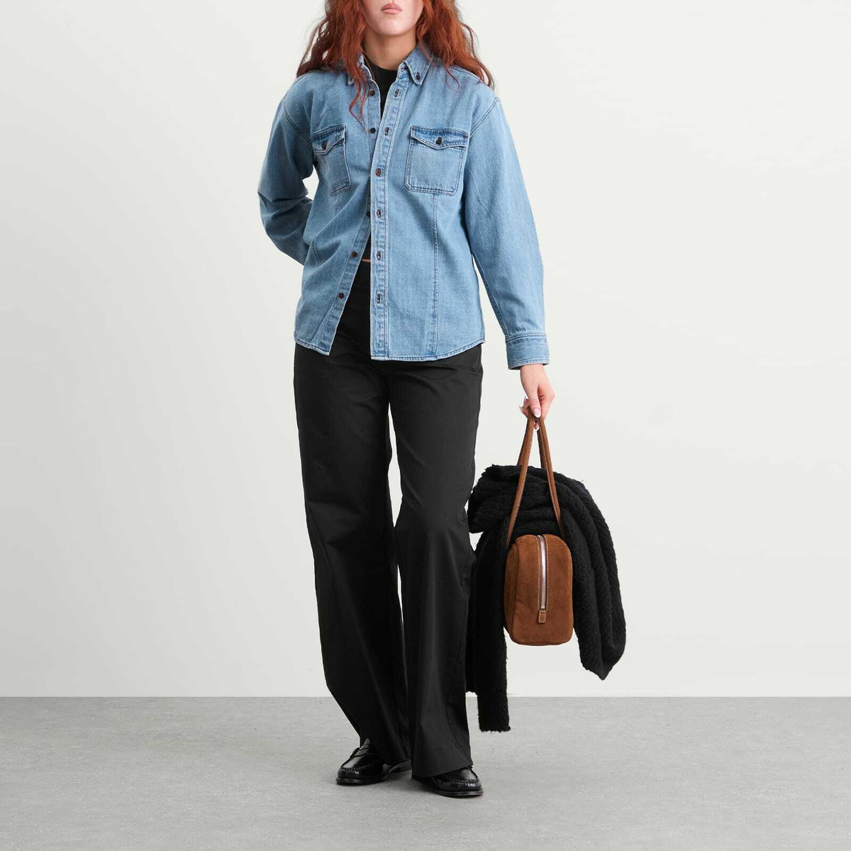DUNST Women's Denim Shirt in Classic Blue