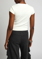 Alexanderwang.t Ribbed Logo-print Cotton T-shirt White