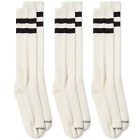 Neighborhood Men's Classic Sports Sock - 3 Pack in White
