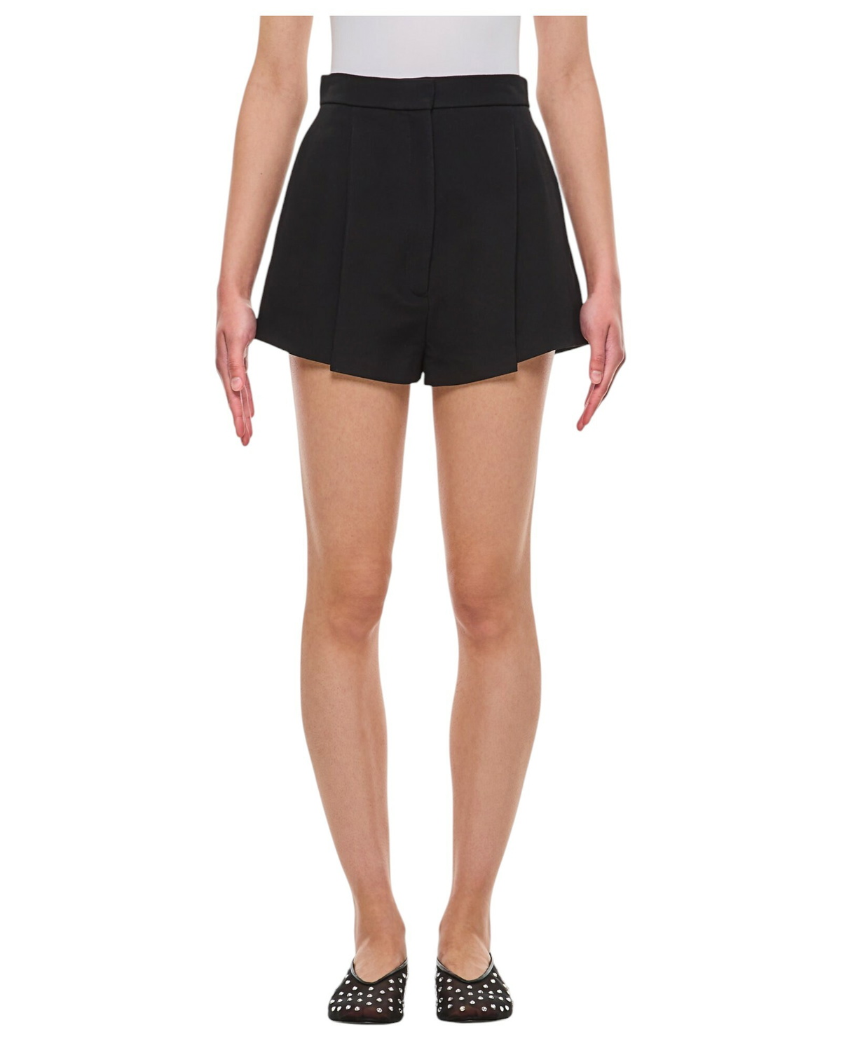 KHAITE Black Laden Shorts Khaite