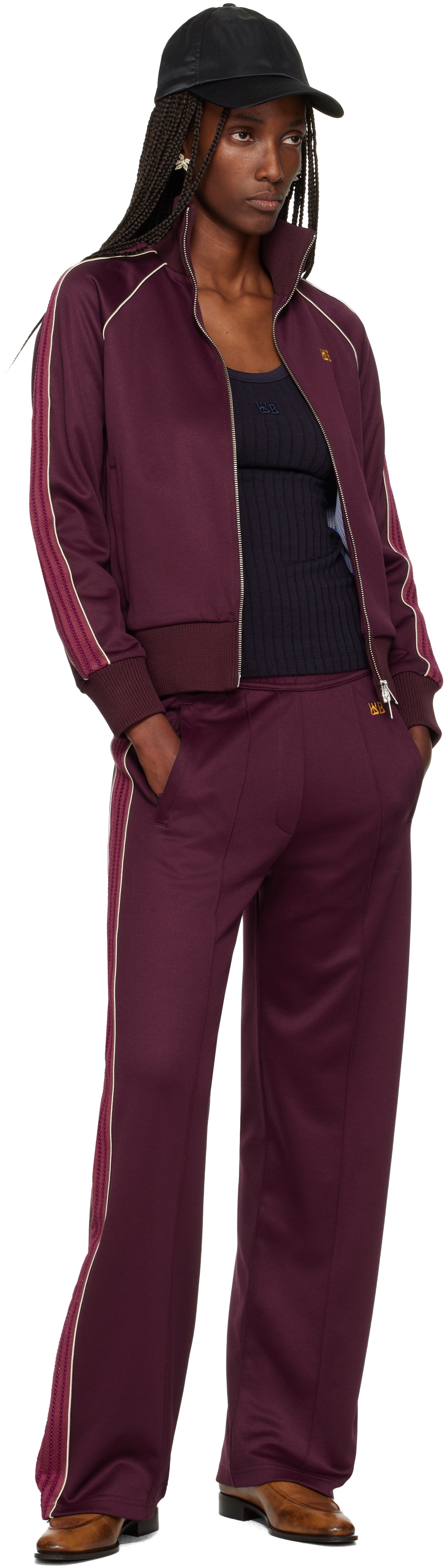 Wales Bonner Burgundy 'The Mantra' Track Jacket