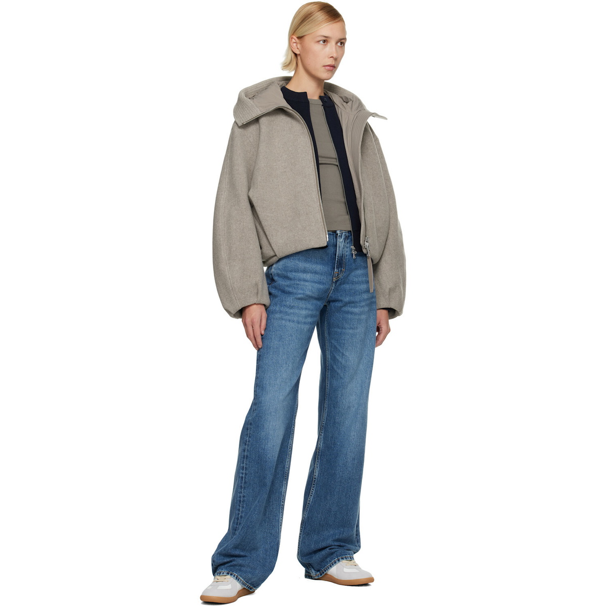 Canada Goose Taupe Chilliwack Wool Bomber Jacket