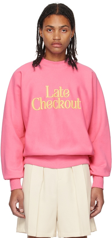 Photo: Late Checkout Pink Crewneck Sweatshirt